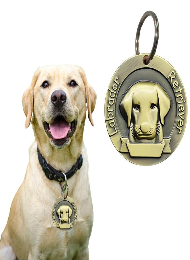 Western Era Labrador Bronze Tag with Dog Face Engraved - Durable Metal Pet ID Tag, Stylish, Sturdy, Long-Lasting, Scratch-Resistant, Lightweight, Attach to Dog Collar for Added Style & Security - Image 1